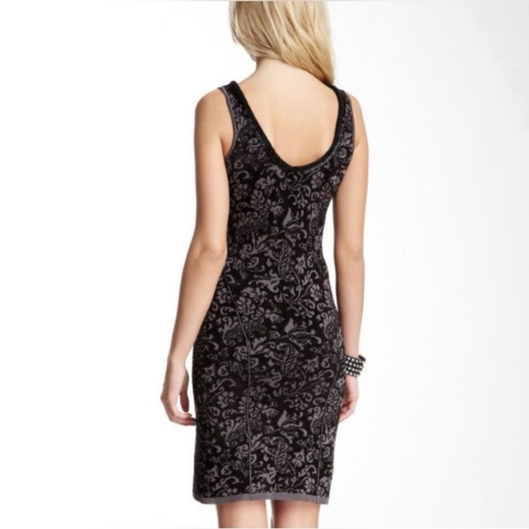 Free People Black Grey Starstruck Jacquard Embroidered Beaded Sweater Dress - Picture 4 of 12